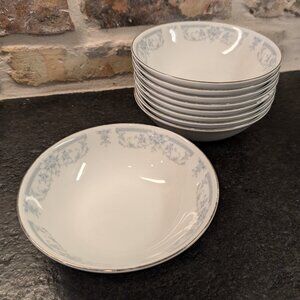 Set Of 9 Sheffield Porcelain Fine China BLUE WHISPER 6-1/4" Bowls